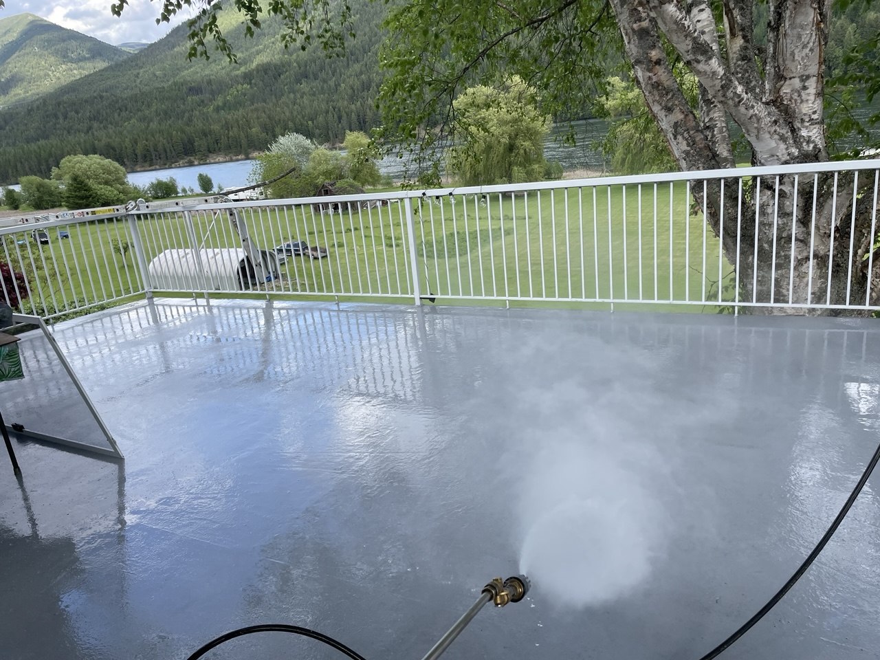 Professional pressure washing of a residential and commercial property in Nelson BC